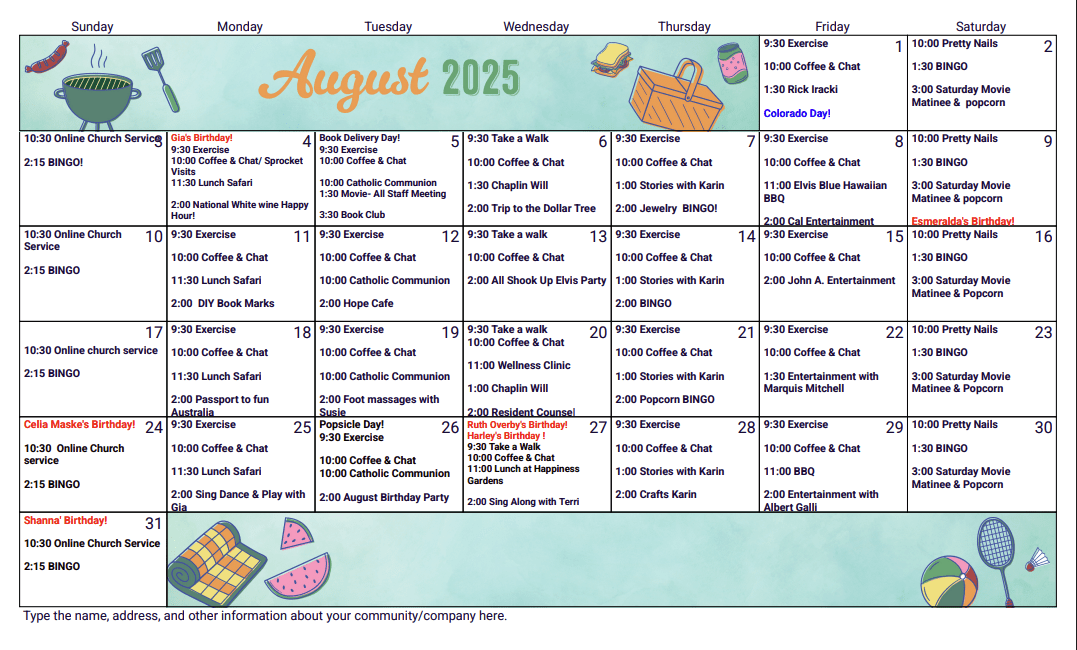 Daily Activities -April